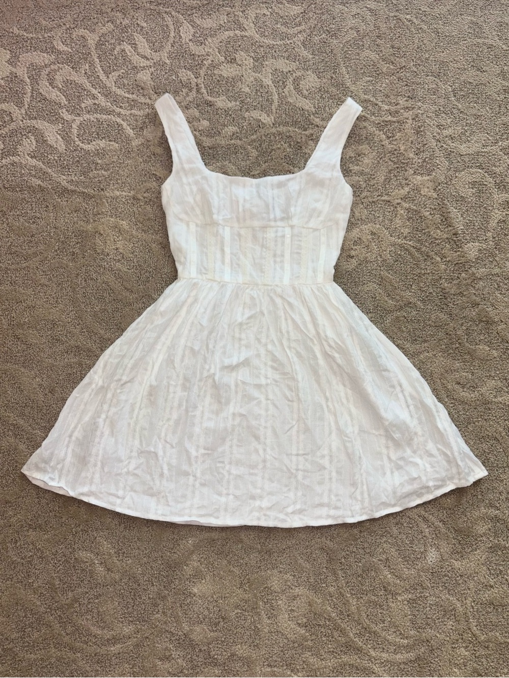 Princess Polly White Square-Neck Mini Dress